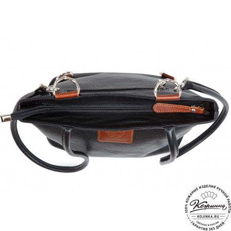 Женская кожаная сумка-трансформер "Валентино" (черная)